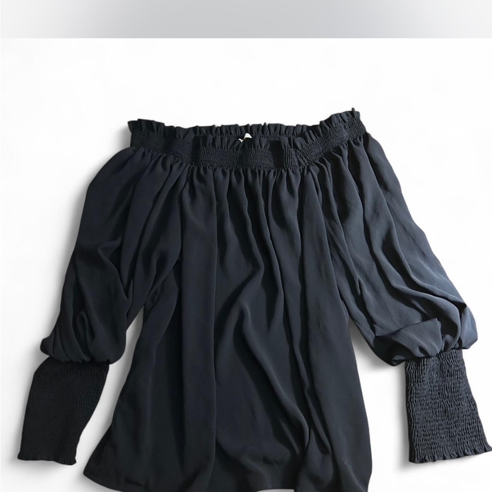 La Belle Black Off-Shoulder Blouse